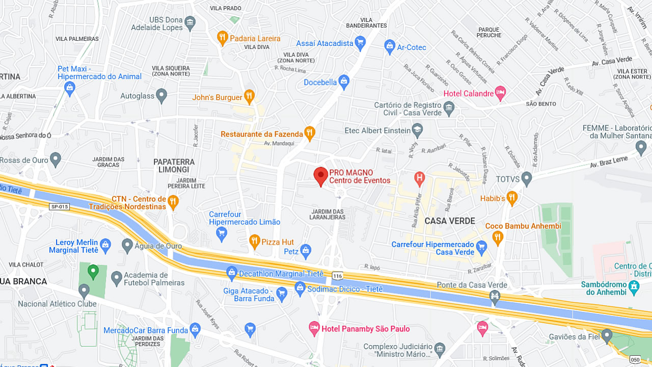 Localização do PRO MAGNO Centro de Eventos
